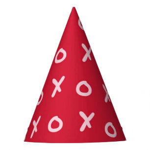 レッド ベビーピンク X O XO XO トレンディー かわいい パーティーハット