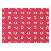 レッド&ベビーピンクX O XO XOのトレンディーかわいい テーブルクロス (正面(横))
