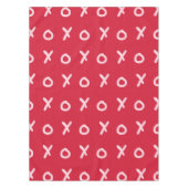 レッド&ベビーピンクX O XO XOのトレンディーかわいい テーブルクロス (正面)