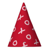 レッド&ベビーライトピンクX O XO XOのトレンディーかわいい パーティーハット (右)