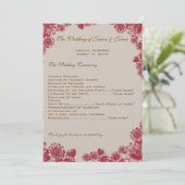 レッド&ベージュデイジー結婚式 プログラム (スタンド正面)