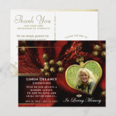 レッド ホリデー ハート フォト 哀悼 謝意 ポストカード (正面/裏面)