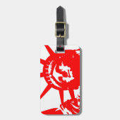 レッド&ホワイトアポップ・アートのートレディーリバティ ラゲッジタグ (正面縦)