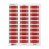 レッド&ホワイトウィンターレースエレガントホリデーパーティー ラベル (フルシート)