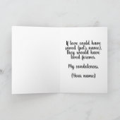 レッド&ホワイトカトレドッグヘラー悔やみや弔慰メモリアル カード (内部)