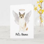 レッド&ホワイトカトレドッグヘラー悔やみや弔慰メモリアル カード (黄色い花)