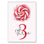 レッド&ホワイトキャンディーウィンター誕生日 テーブルナンバー (正面)