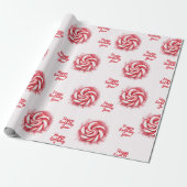 レッド&ホワイトキャンディーウィンター誕生日 ラッピングペーパー (アンロールド)