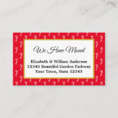 レッド&ホワイトキャンディーケーンホリデームービングアナウンスメント エンクロージャーカード (正面)