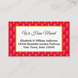 レッド&ホワイトキャンディーケーンホリデームービングアナウンスメント エンクロージャーカード