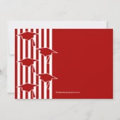 レッド&ホワイトグラッドハッツ卒業招待状 招待状 (裏面)