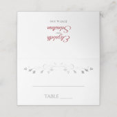 レッド&ホワイトシンプルエレガントなウェディング座席表 プレイスカード (外部開封)