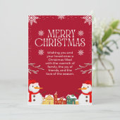 レッド&ホワイトシンプルクリスマスメリークリスマスデザイン シーズンカード (スタンド正面)