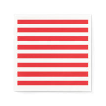 レッド&ホワイトストライプの紙ナプキンス