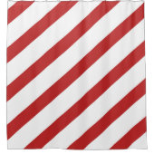 レッド&ホワイトストライプズホリデイ シャワーカーテン (正面)