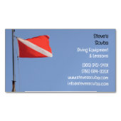 レッド&ホワイトダイビングインストラクターシュノーケリングスキューバ マグネット名刺 (正面)