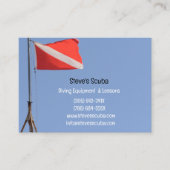 レッド&ホワイトダイビングインストラクターシュノーケリングスキューバ 名刺 (正面)