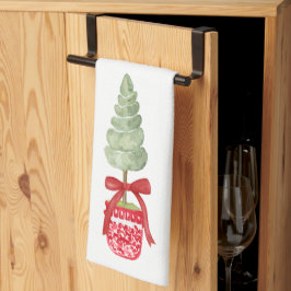 レッド&ホワイトチノワセリートピアリーホリデイ キッチンタオル