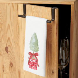 レッド&ホワイトチノワセリートピアリーホリデイ キッチンタオル