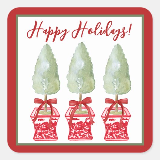 レッド&ホワイトチノワセリートピアリーホリデイ スクエアシール (正面)