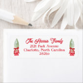 レッド&ホワイトチノワセリートピアリー差出人住所 ラベル (インサイチュ)