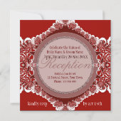 レッド+ホワイトトライバルレース結婚式招待状 招待状 (裏面)