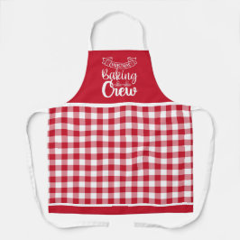 レッド&ホワイトバッファロープレイドクリスマスベーキングクルーアップ エプロン