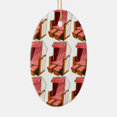 レッド&ホワイトビーチチェアテーマオーナメント セラミックオーナメント (右)