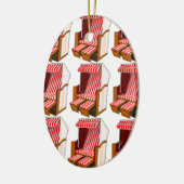 レッド&ホワイトビーチチェアテーマオーナメント セラミックオーナメント (左)