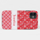 レッド&ホワイトホリデースノーフレークiphone 5 Case-Mate iPhoneケース (裏面(横))