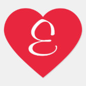 レッド&ホワイトモノグラムイニシャルE ハートシール (正面)