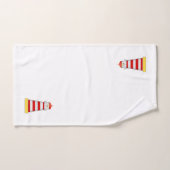 レッド&ホワイトライトハウスオンネイビーブルー&ホワイト バスタオルセット (ハンドタオル)