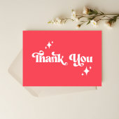 レッド&ホワイトレトロヴィンテージウェディング サンキューカード