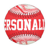 レッド |ホワイトレトロ野球スポーツ 野球ボール (正面)