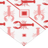 レッド&ホワイトロブスター&モノグラム |沿岸の海生活 テーブルクロス (アングル)