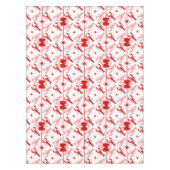 レッド&ホワイトロブスター&モノグラム |沿岸の海生活 テーブルクロス (正面)