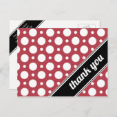 レッド&ホワイト水玉模様サンキューポストカード ポストカード (正面/裏面)