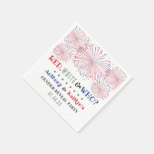 レッド、ホワイト、そして誰が？7月4日ジェンダー発表パーティー スタンダードカクテルナプキン (角)