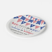 レッド、ホワイト、そして誰が?7月4日ジェンダー発表パーティー ペーパープレート (アングル)