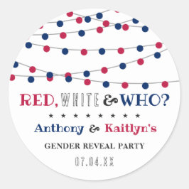 レッド、ホワイト、そして誰が？7月4日ジェンダー発表パーティー ラウンドシール