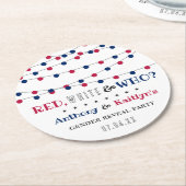 レッド、ホワイト、そして誰が?7月4日ジェンダー発表パーティー ラウンドペーパーコースター (アングル)