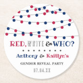 レッド、ホワイト、そして誰が?7月4日ジェンダー発表パーティー ラウンドペーパーコースター (正面)