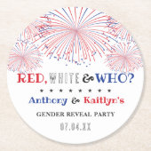 レッド、ホワイト、そして誰が?7月4日ジェンダー発表パーティー ラウンドペーパーコースター (正面)