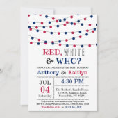 レッド、ホワイト、そして誰が?7月4日ジェンダー発表パーティー 招待状 (正面)