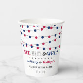 レッド、ホワイト、そして誰が？7月4日ジェンダー発表パーティー 紙コップ (正面)