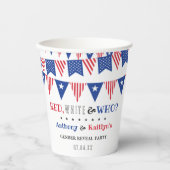 レッド、ホワイト、そして誰が?7月4日ジェンダー発表パーティー 紙コップ (正面)