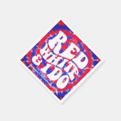 レッド・ホワイト・アンド・アイ・ドゥ・レトロ・インディペンデンス・デイ・タイダイ スタンダードカクテルナプキン (角)