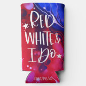 レッド・ホワイト・アンド・アイ・ドゥ | 7月4日 ブライズバチェロレッテパーティー スリム缶クーラー (裏面)
