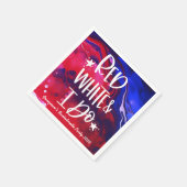 レッド・ホワイト・アンド・アイ・ドゥ 7月4日 ブライズパーティ スタンダードカクテルナプキン (角)