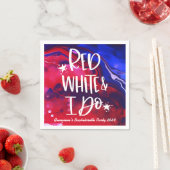 レッド・ホワイト・アンド・アイ・ドゥ 7月4日 花嫁のお別れパーティー スタンダードカクテルナプキン (インサイチュ)